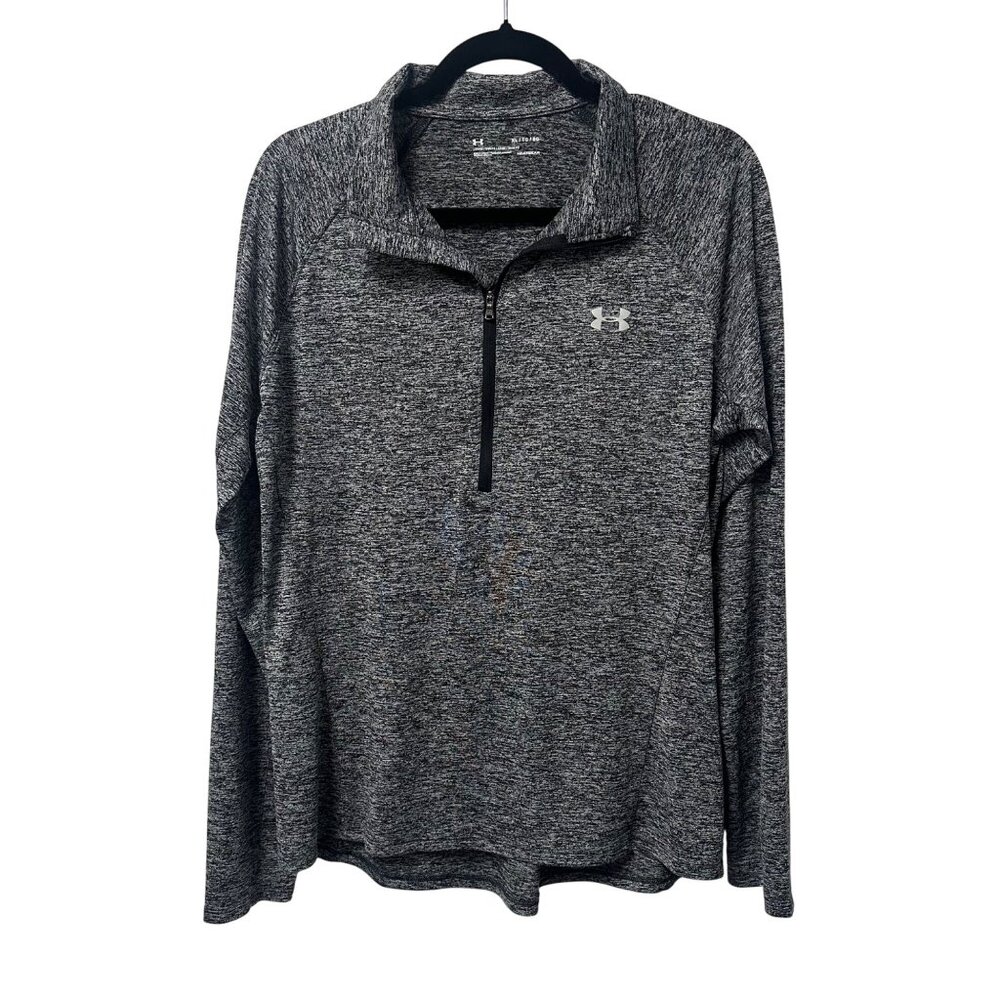 UNDER ARMOUR SHIRT HEAT GEAR LOOSE FIT WOMENS XL 1/4 ZIP PERFORMANCE HEATHERED